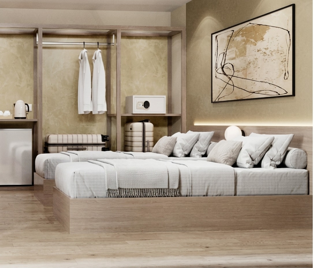 XAYA Urban Ladprao Hotel — Superior room, 3D rendering